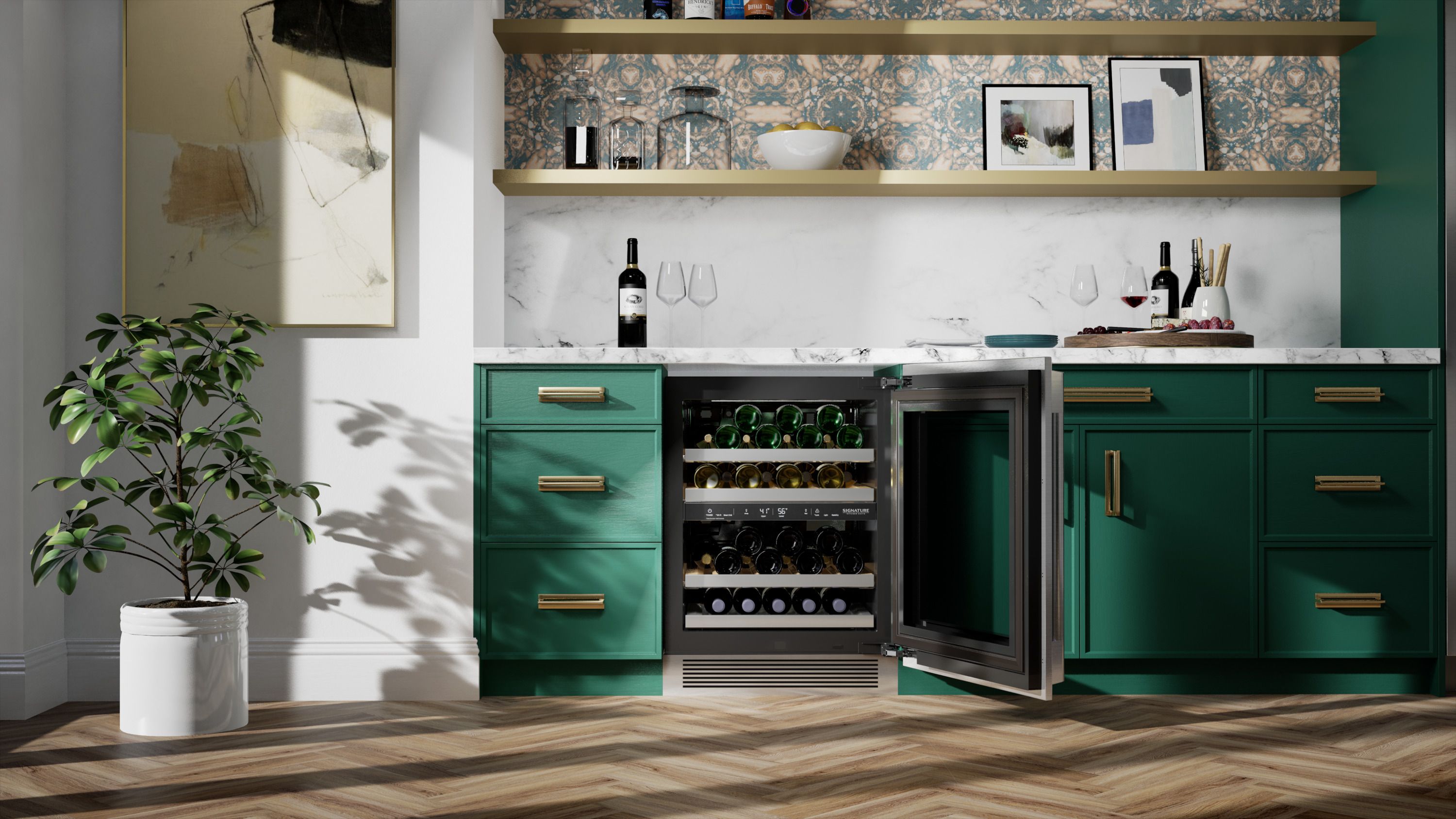 wine cooler kitchen cabinet