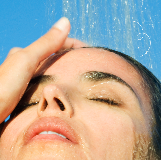 silicone free shampoo and conditioner   image of a woman with black hair washing her hair with water
