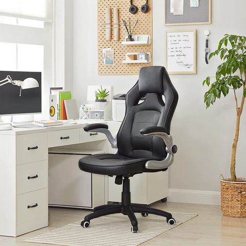silla de escritorio ergonómica con respaldo reclinable, giratoria y con ruedas