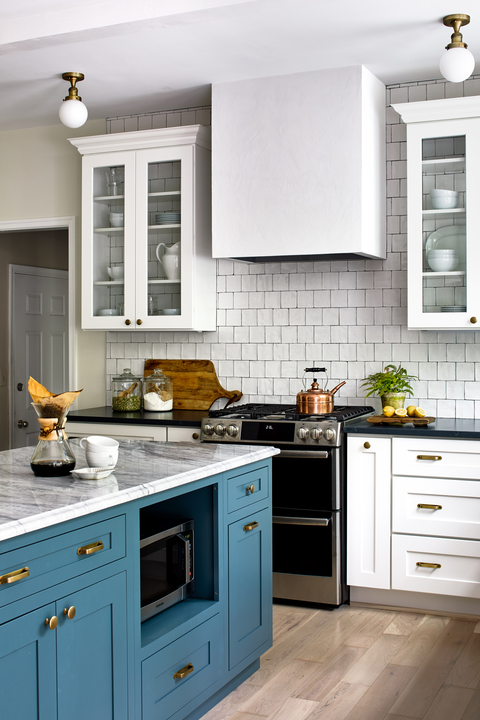 39 Kitchen Trends 2022 New Cabinet, Blue Kitchen Countertop Appliances