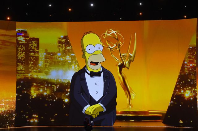 los angeles, california   september 22 a video of homer simpson speaking is projected on a video screen during the 71st emmy awards at microsoft theater on september 22, 2019 in los angeles, california photo by kevin wintergetty images