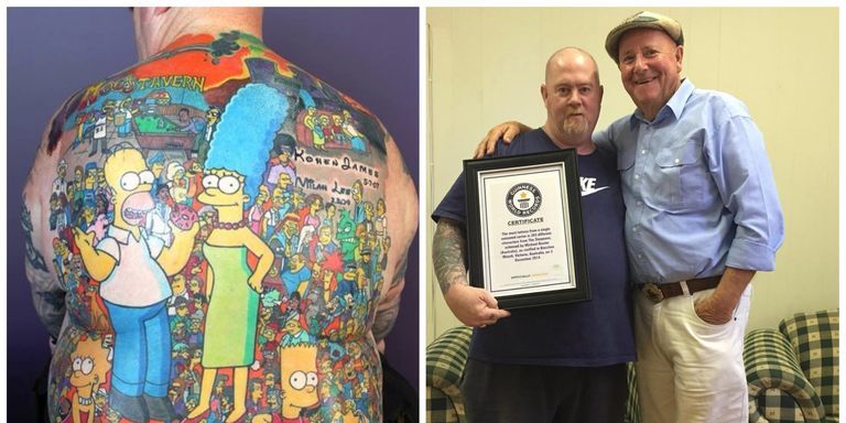 El hombre que se ha tatuado 203 personajes de 'Los Simpson'