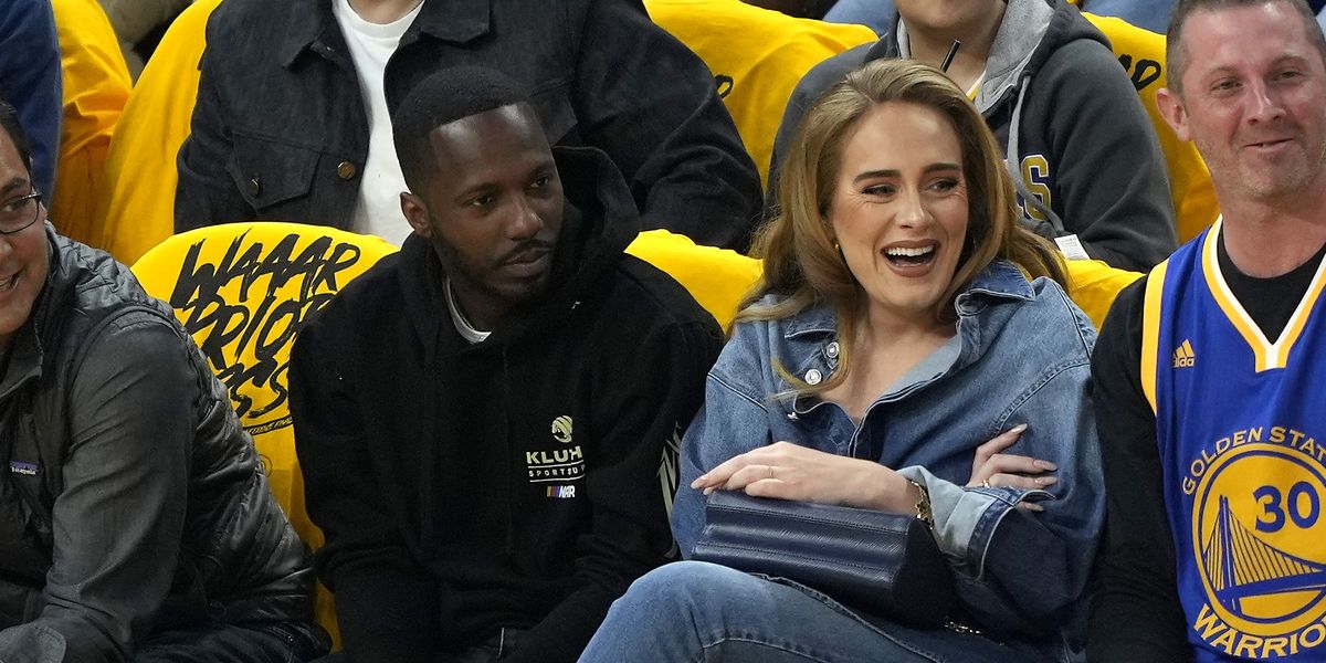 Adele wears all the denim on date with boyfriend Rich Paul at the NBA game