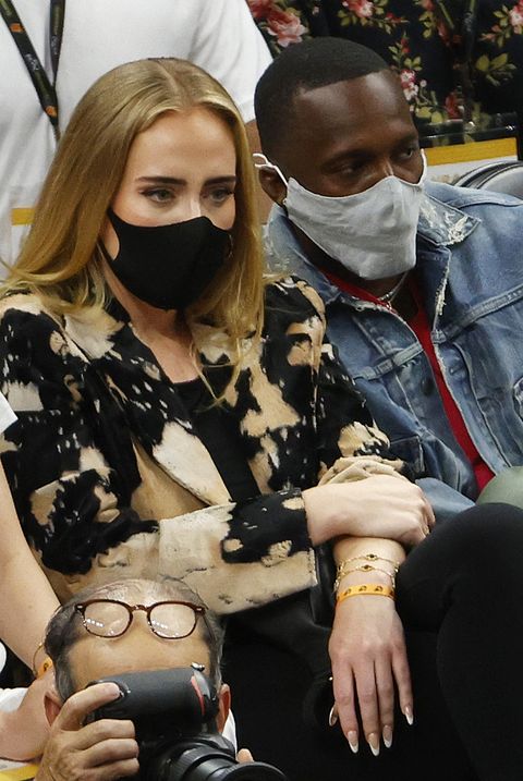 adele and rich paul at the nba final 2021