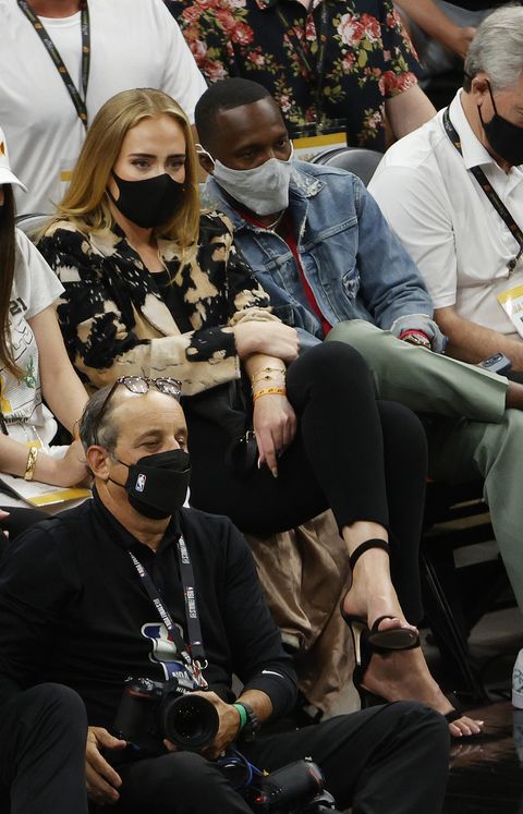 adele and rich paul at the 2021 nba finals