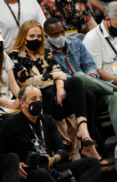 adele and rich paul at the 2021 nba finals