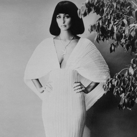 cher posing in evening gown