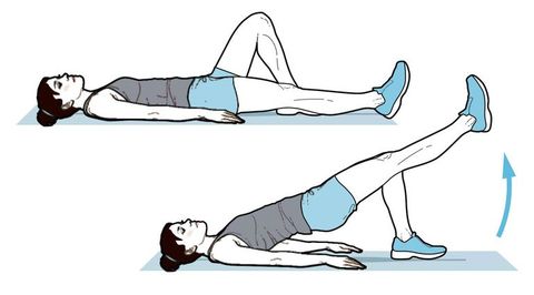 ilustracion, ejercicio, puente, gluteo, pierna