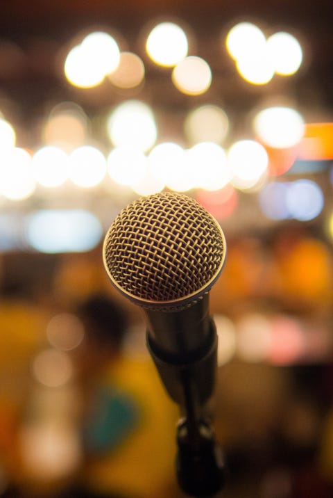 Single microphone with blurred background. Single microphone with blurred background.