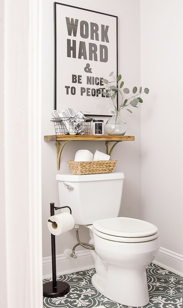 bathroom shelves above toilet