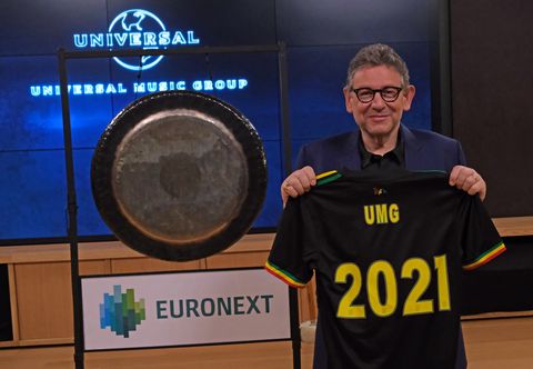 sir lucian grainge chairman and ceo of universal music group celebrate euronext amsterdam listing debut