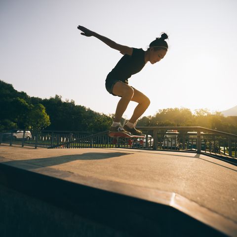 skateboarder skateboarding on skatepark