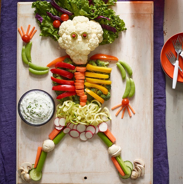 healthy halloween treats skeleton crudite