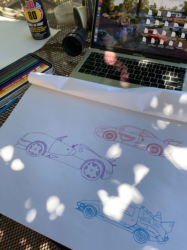 sketches of cars
