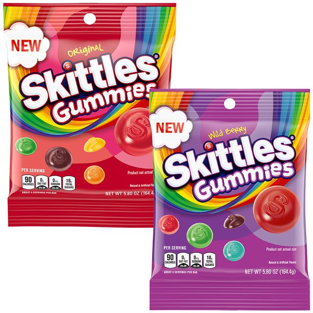 skittles gummies original and wild berry candies