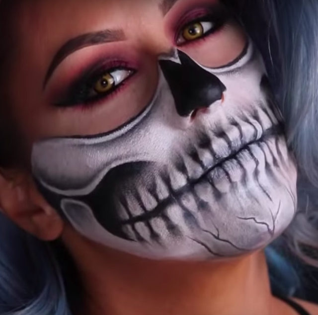 Beste 10 Skull and Skeleton Makeup Ideas 2019 - Last-Minute Halloween JD-93