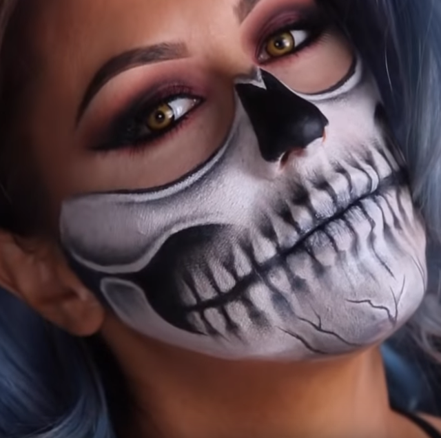 universiteitsstudent bang Gemarkeerd Sexy skull make-up - steel de show op je Halloweenparty