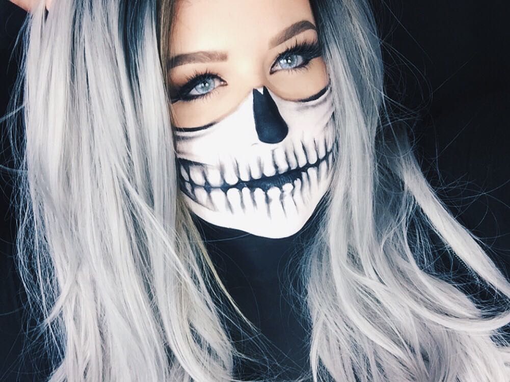 Skeleton Face Paint Tutorial for Halloween 10 — Pretty Skeleton