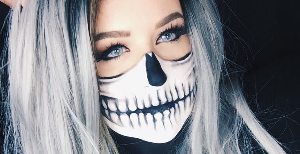 Skeleton Face Paint Tutorial for Halloween 12 — Pretty Skeleton