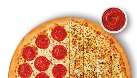 Little Caesars Is Selling A Pizza Made Up Of Half Pepperoni Slices And Half Cheese Sticks