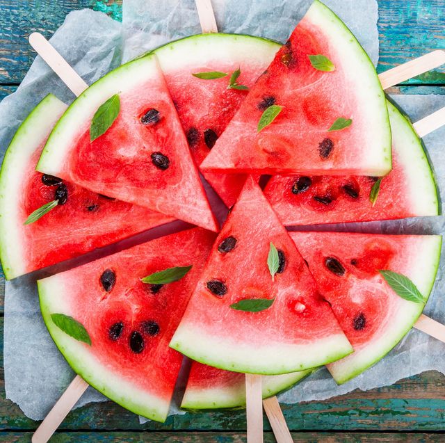 slices of fresh juicy watermelon on a paper closeup