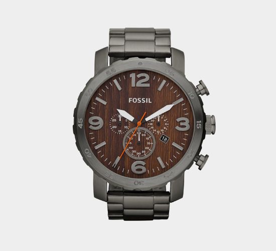 fossil watch wood grain face