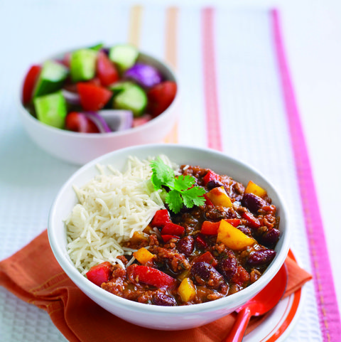 Slimming World chilli recipe with beef and mixed beans