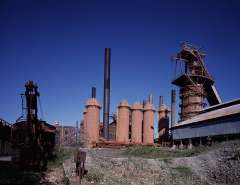 Industry, Sky, Urban area, Architecture, Factory, Ruins, Atmosphere, Iron, Building, Rural area, 