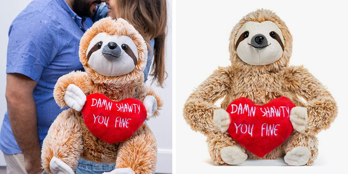 sloth valentines teddy