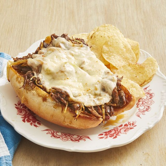 slow cooker beef recipes beef sandwich with chips