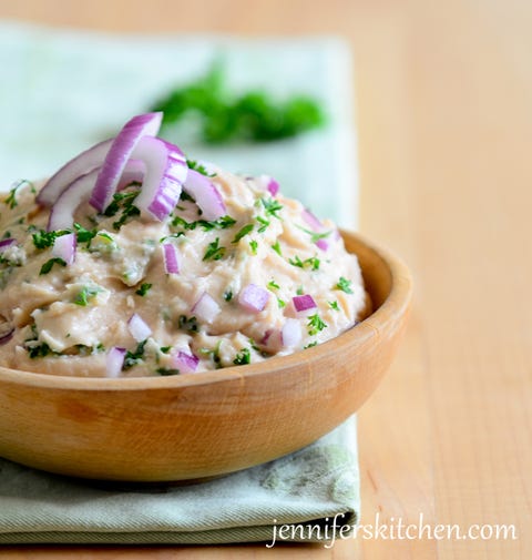 slow cooker dips white bean dip with slow cooker beans in wooden bowl