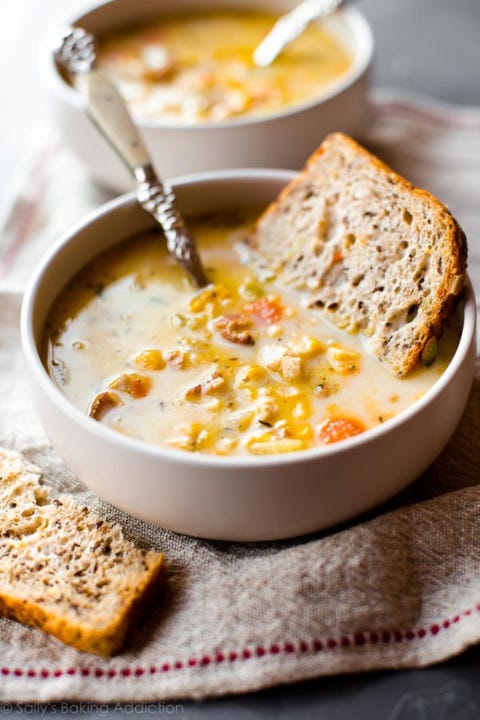 healthy slow-cooker soups: slow cooker light chicken corn chowder