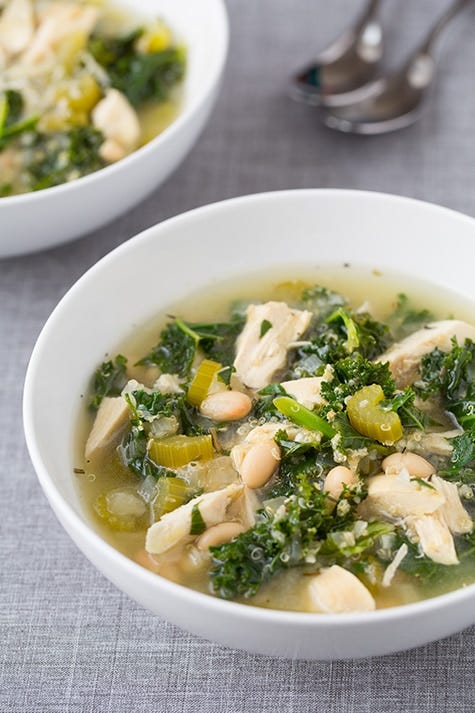 Slow Cooker Quinoa, Chicken and Kale Soup