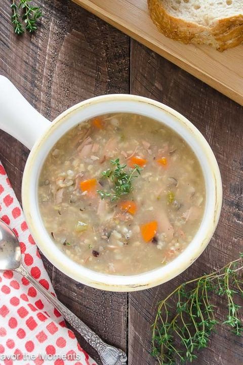 healthy slow-cooker soups: slow cooker turkey wild rice soup
