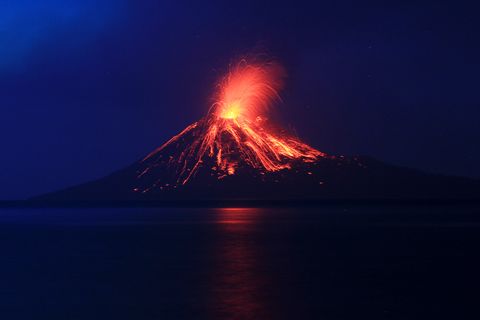 Mount Krakatoa Volcano Eruptions In Indonesia