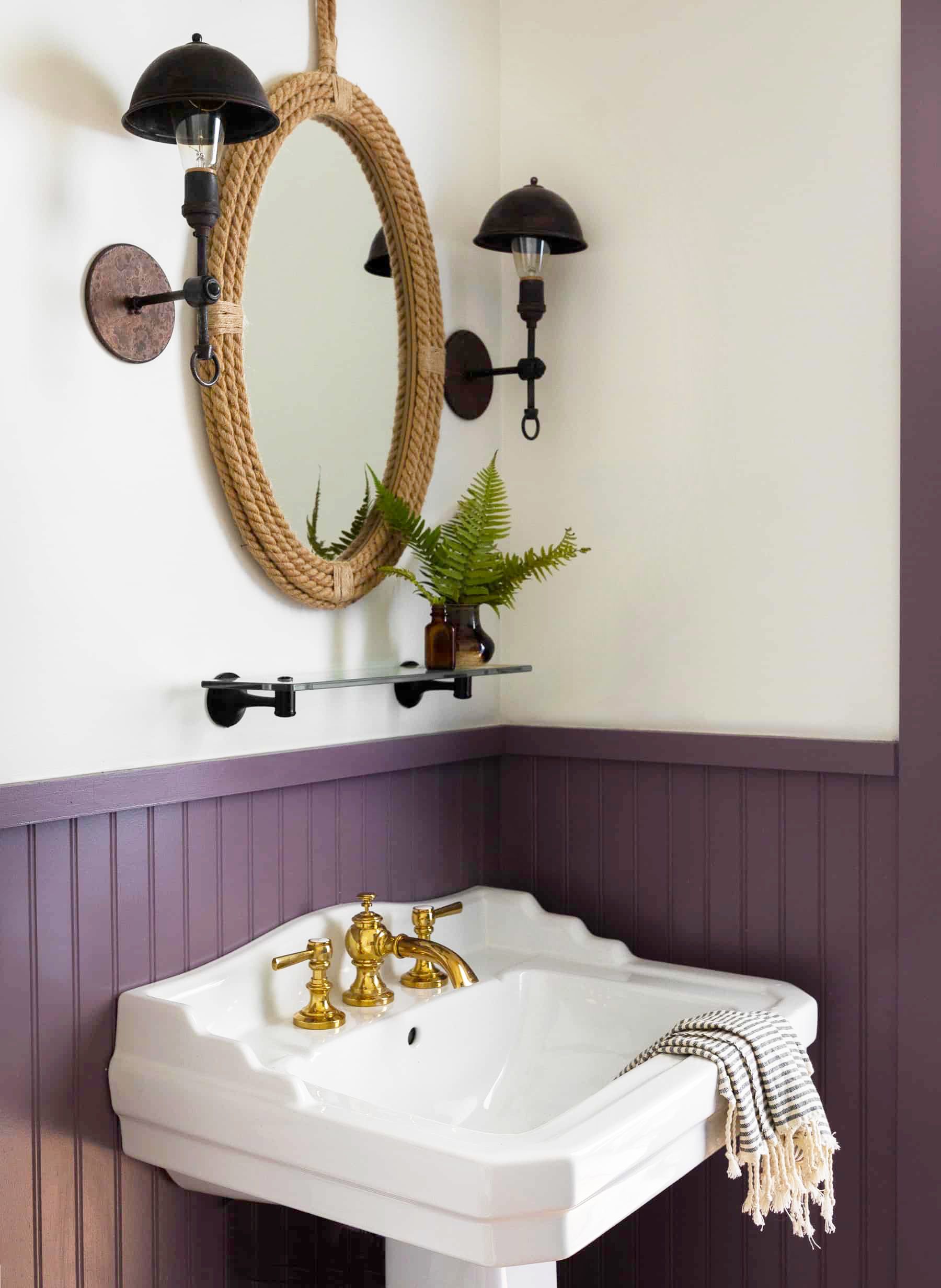 eggplant color bathroom decor