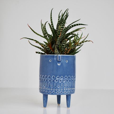 Small blue tripod planter pot  by AtelierStellaCeramic, etsy.com, £55