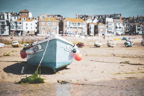 small boat in st ives harbour