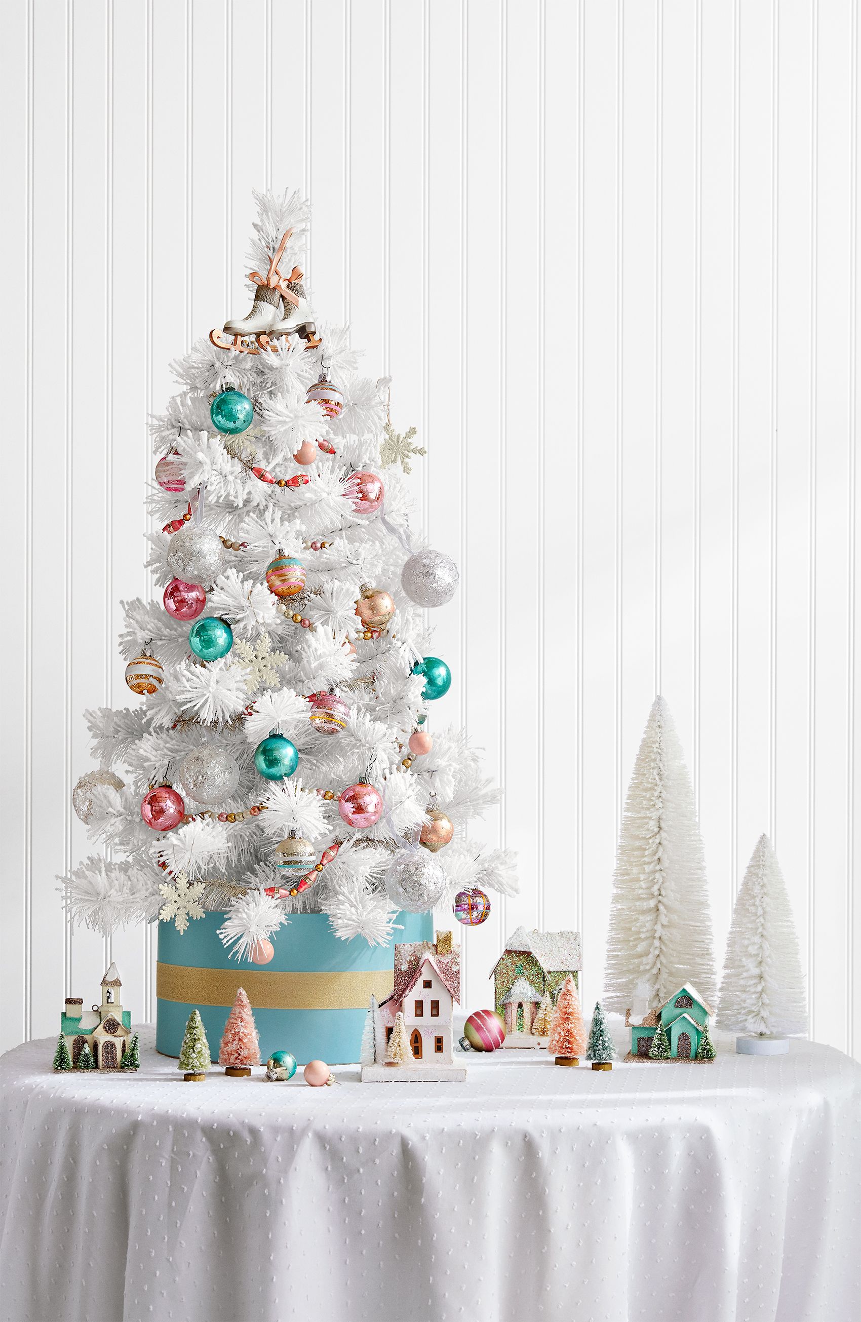 4.5-12.5cm 33 Pcs Mini Christmas Tree Fake Pine Trees Christmas Home Table Decor 