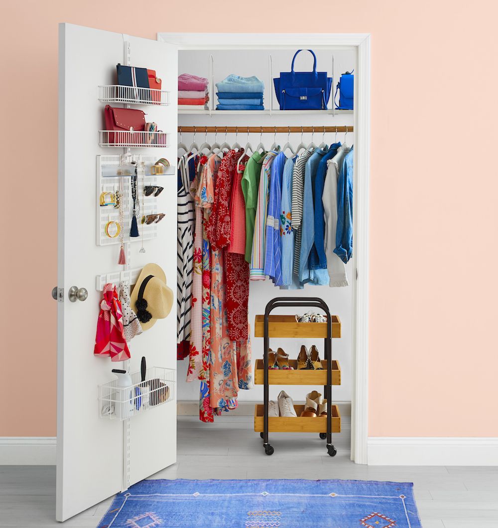 Wall Mounted Extendable Closet Rack Wardrobe Storage Shelf Home Cupboard Shelf 