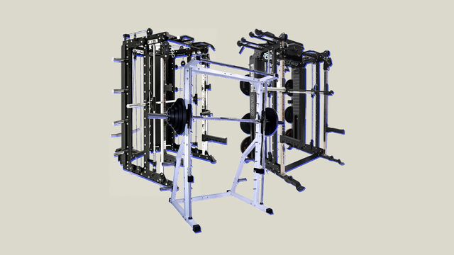 collage of smith machine workout gym