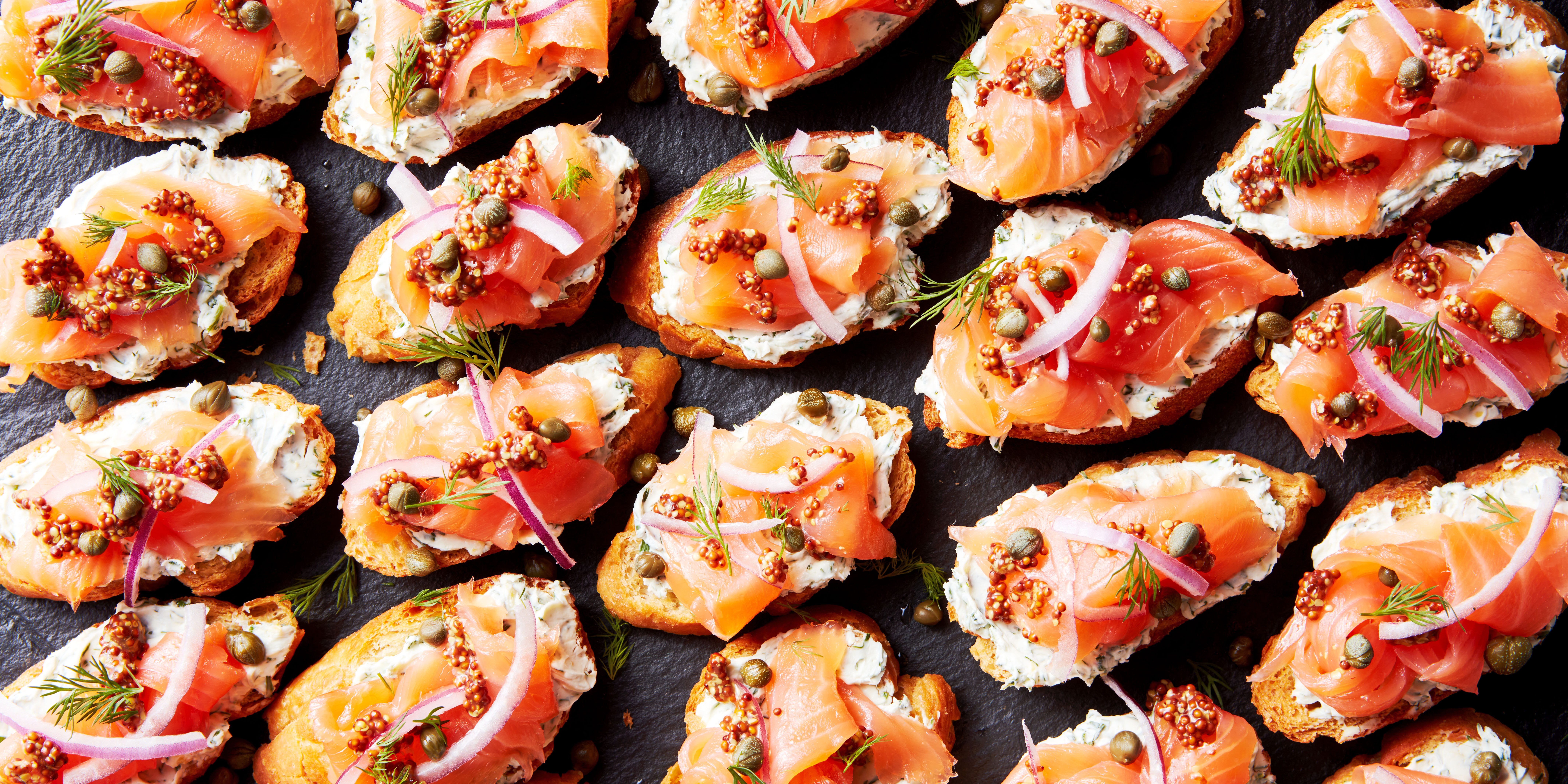 These Smoked Salmon Crostini Have All Our Favorite Classic Bagel & Schmear Flavors