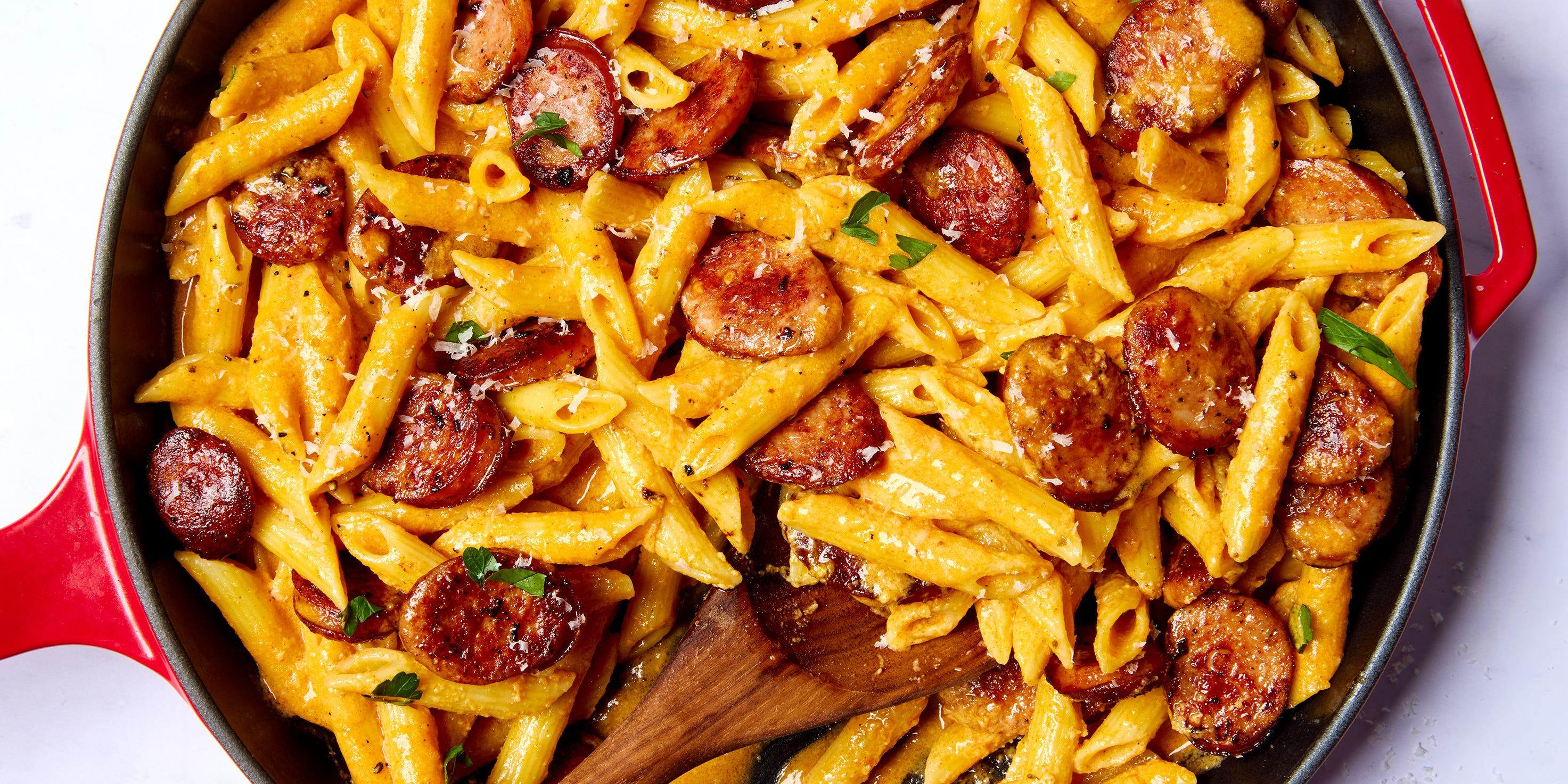 Smoked Sausage & Cajun Seasoning Spices Up Traditional Creamy Alfredo