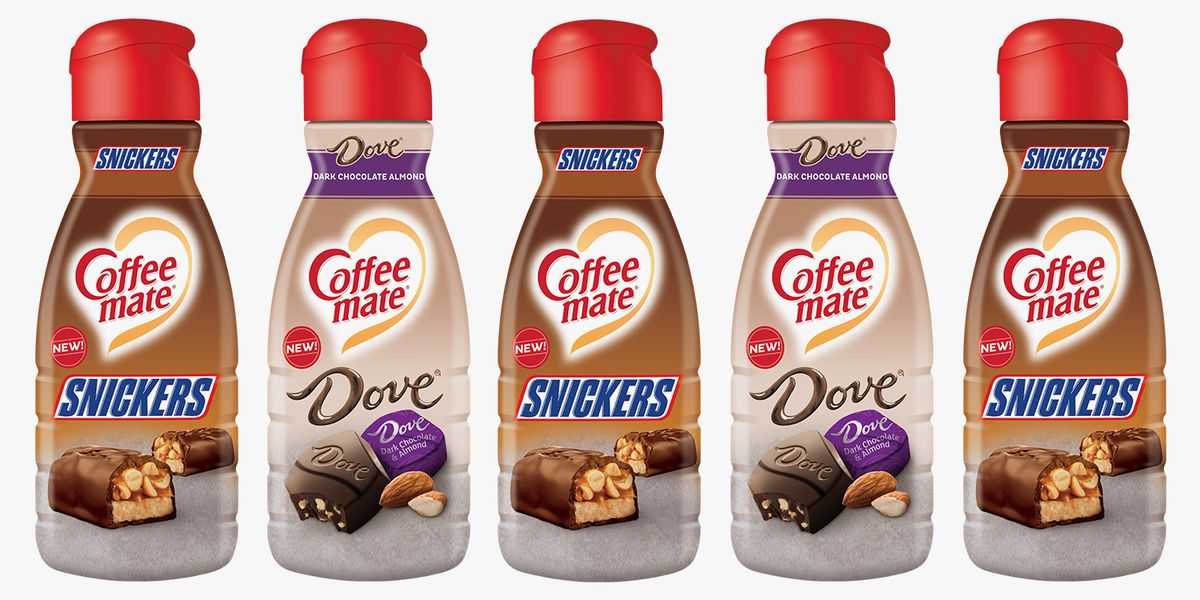 Snickers and Dove Dark Chocolate Almond Coffee Creamers ...