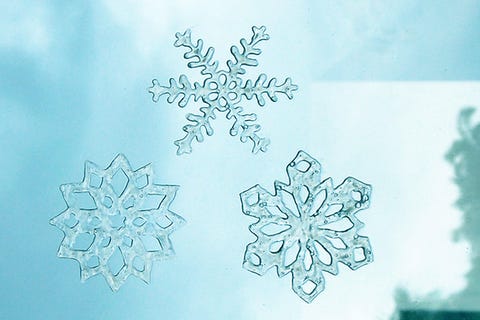 hot glue snowflake window clings