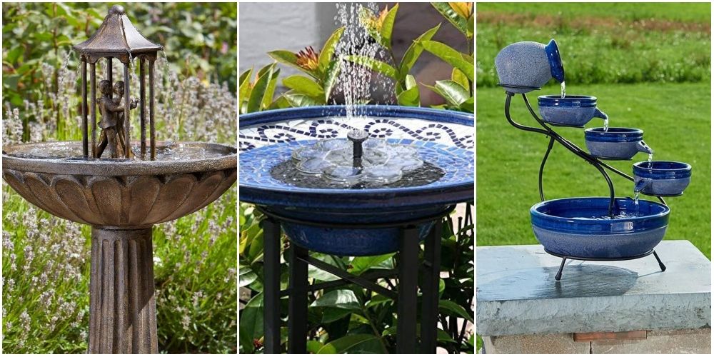 14 Best Solar Water Features To In 2021, Garden Water Wheel Fountain