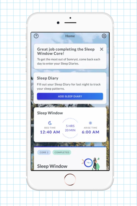 somryst sleep app on an iphone