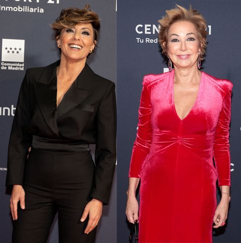 las presentadoras de antena 3 y telecinco coincidieron en la gala 'las top 100 mujeres líderes en españa'