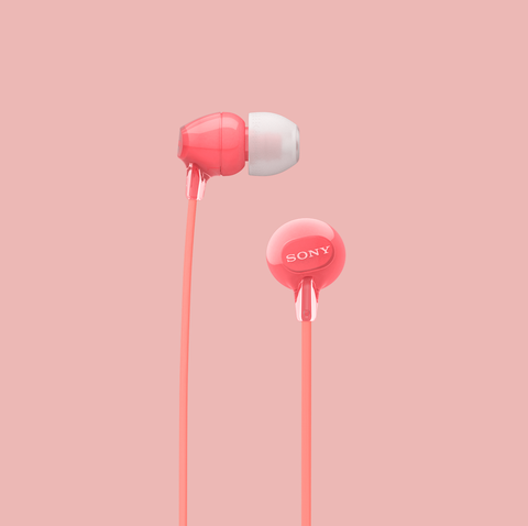 Pink, Lollipop, Headphones, Audio equipment, Material property, Confectionery, Technology, Candy, Gadget, 