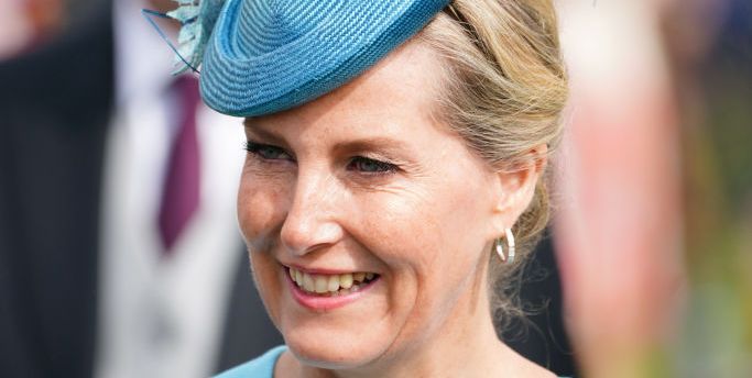 The Countess of Wessex was radiant in turquoise for a Palace garden party